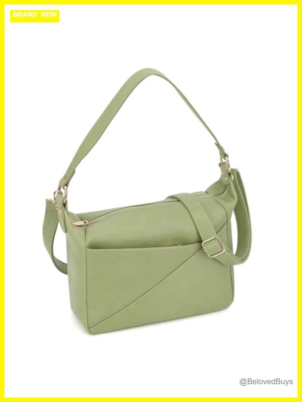 Medium Vegan Leather Hobo Crossbody Bag with Adjustable Strap